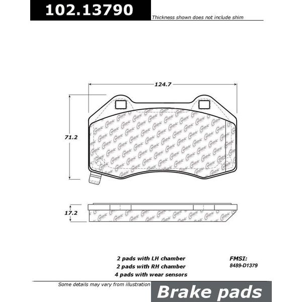 Centric Parts CTEK Brake Pads, 102.13790 102.13790